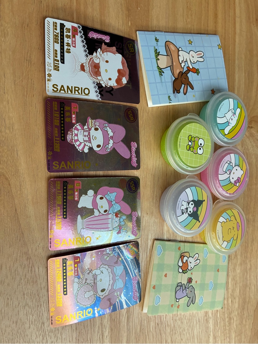 Sanrio Kawaii Stationery & Collectibles Bundle – Slime Cups, Trading Cards, Mini